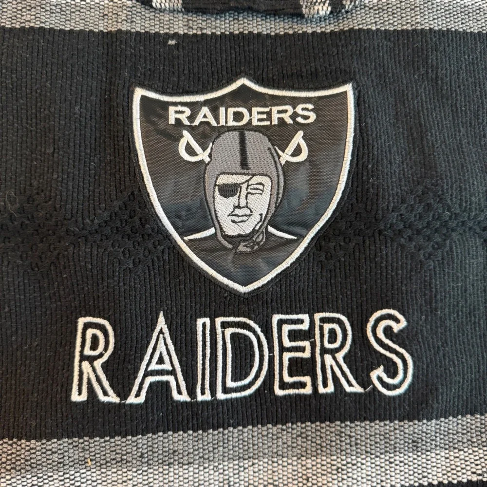 NFL Raiders Baja Woven Backpack Unisex Large Black Grey